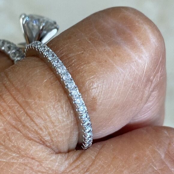 NEW 925 Sterling Silver & Cubic Zirconia Full Eternity Band Size 9 - Picture 6 of 15